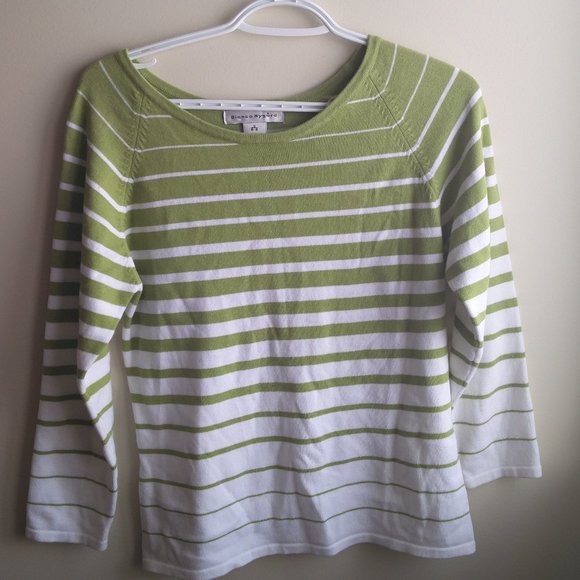 Bianca Nygard Sweater Green and White S - Picture 7 of 8